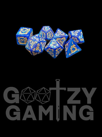 Royal Blue - Plastic Standard 7 Dice Set - D&D Dice - Gootzy Gaming