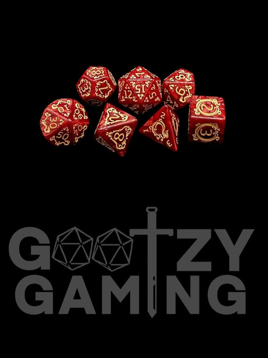 Royal Red - Plastic Standard 7 Dice Set - D&D Dice - Gootzy Gaming