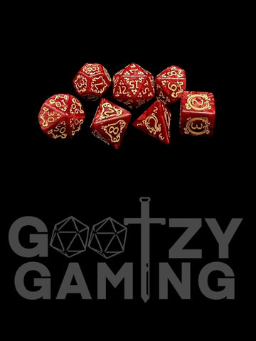 Royal Red - Plastic Standard 7 Dice Set - D&D Dice - Gootzy Gaming