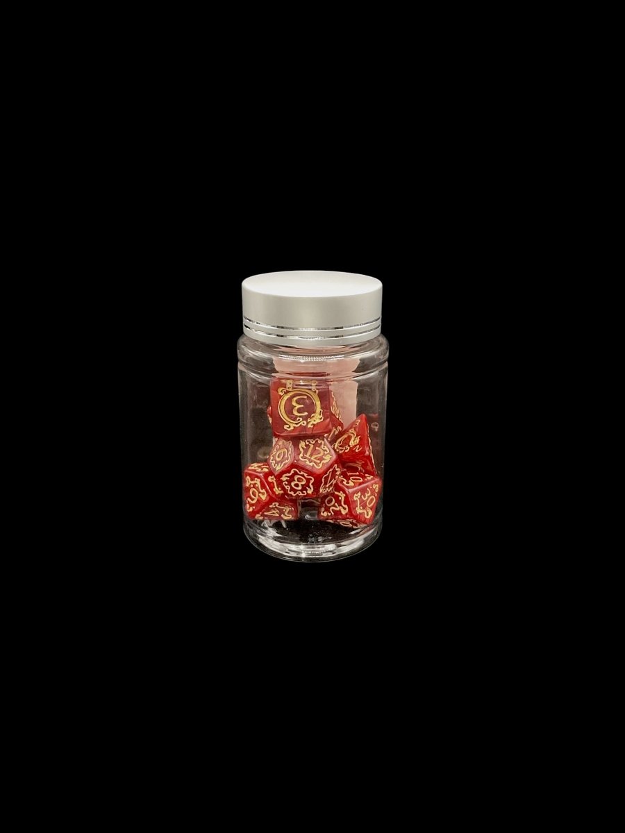 Royal Red - Plastic Standard 7 Dice Set - D&D Dice - Gootzy Gaming