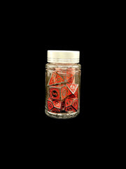 Runic Red - Plastic Standard 7 Dice Set - D&D Dice - Gootzy Gaming