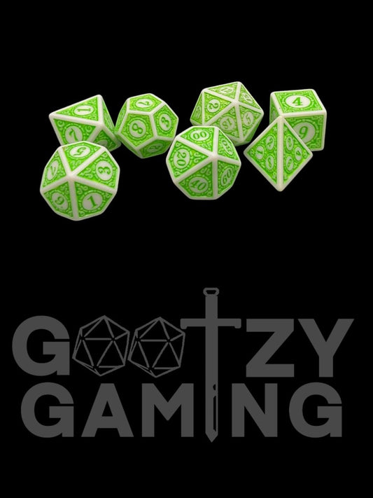 Runic Spring - Plastic Standard 7 Dice Set - D&D Dice - Gootzy Gaming