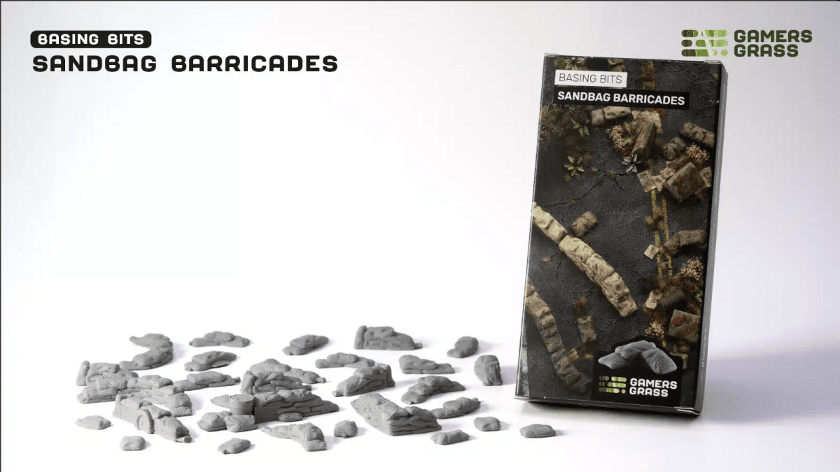 Sandbag Barricades Basing Bits - Gamers Grass - Unpainted Plastic Bits - Gootzy Gaming