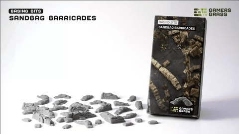 Sandbag Barricades Basing Bits - Gamers Grass - Unpainted Plastic Bits - Gootzy Gaming