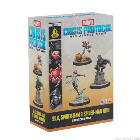 Silk, Spider - Ham, and Spider - Man Noir - Marvel Crisis Protocol Official Character Pack (CP170) - Gootzy Gaming
