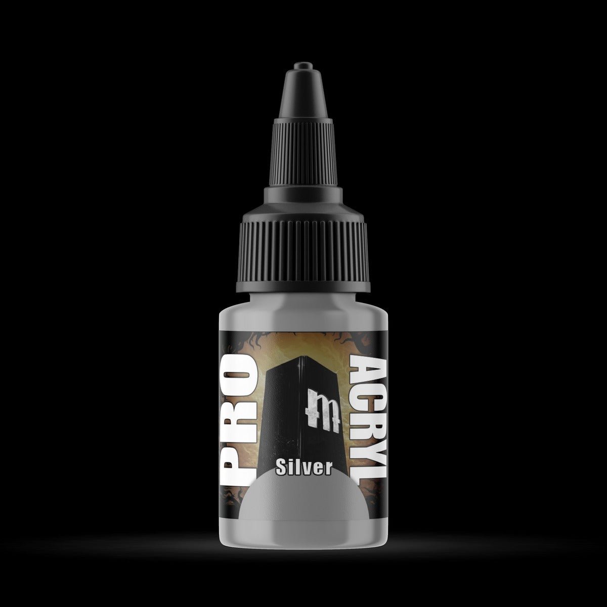 Silver - Premium Metallic Acrylic Miniatures Paint - Monument Hobbies - 22 mL Dropper Bottle - Gootzy Gaming