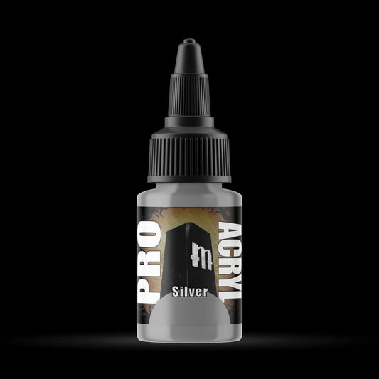 Silver - Premium Metallic Acrylic Miniatures Paint - Monument Hobbies - 22 mL Dropper Bottle - Gootzy Gaming