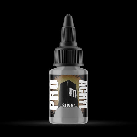 Silver - Premium Metallic Acrylic Miniatures Paint - Monument Hobbies - 22 mL Dropper Bottle - Gootzy Gaming