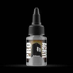 Silver - Premium Metallic Acrylic Miniatures Paint - Monument Hobbies - 22 mL Dropper Bottle - Gootzy Gaming