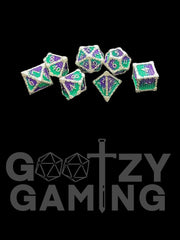 Sky Dragonscale - Metal 7 Dice Set - D&D Dice - Gootzy Gaming