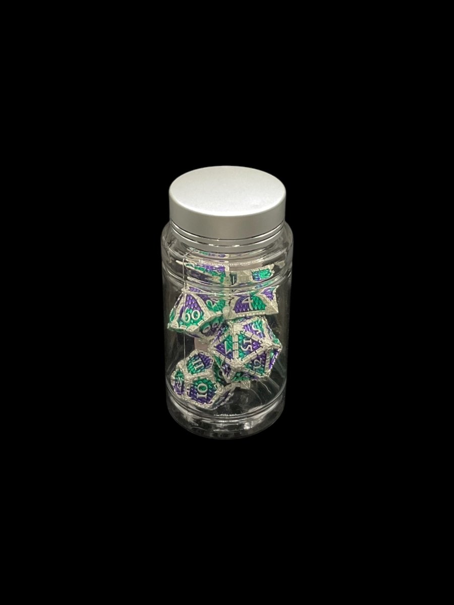 Sky Dragonscale - Metal 7 Dice Set - D&D Dice - Gootzy Gaming