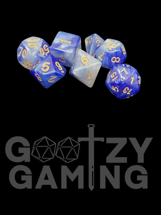 Sky Galaxy - Plastic Standard 7 Dice Set - D&D Dice - Gootzy Gaming