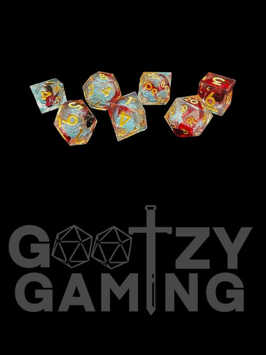 Smoke and Mirrors - Liquid Core 7 Dice Set - D&D Dice - Gootzy Gaming