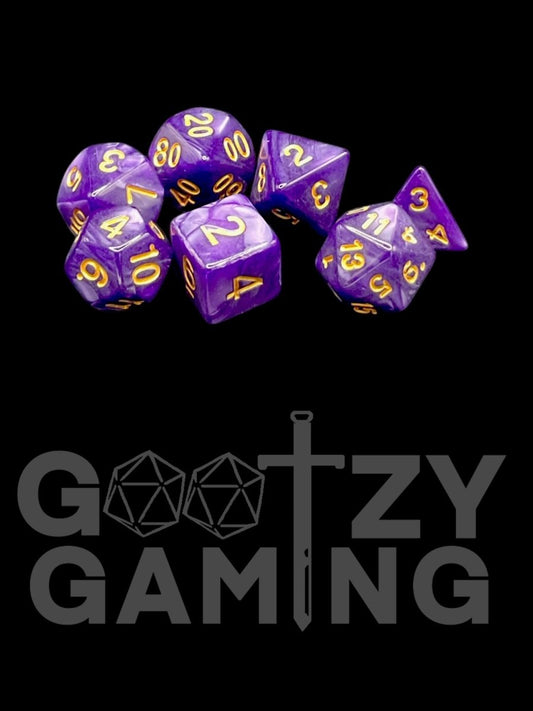 Sorcerer's Swirl - Plastic Standard 7 Dice Set - D&D Dice - Gootzy Gaming