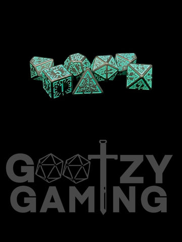 Spellbound Dark - Plastic Standard 7 Dice Set - D&D Dice - Gootzy Gaming
