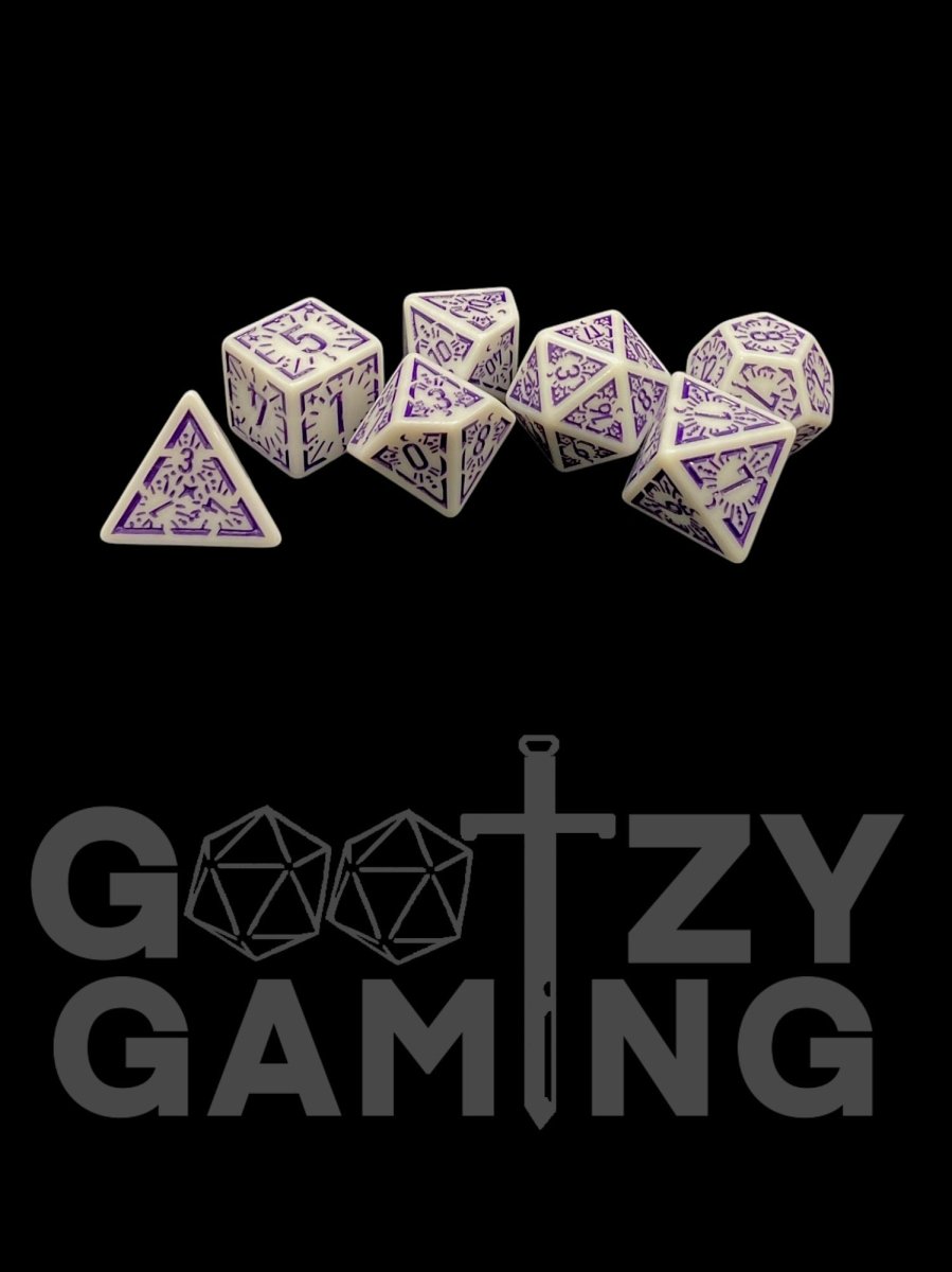 Spellbound Light - Plastic Standard 7 Dice Set - D&D Dice - Gootzy Gaming