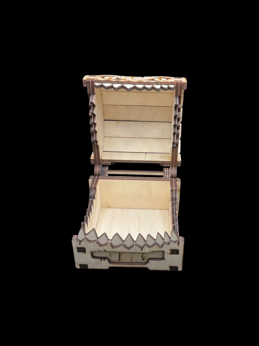 Standard Mimic Chest - Unstained Wooden Dice Box - Gootzy Gaming
