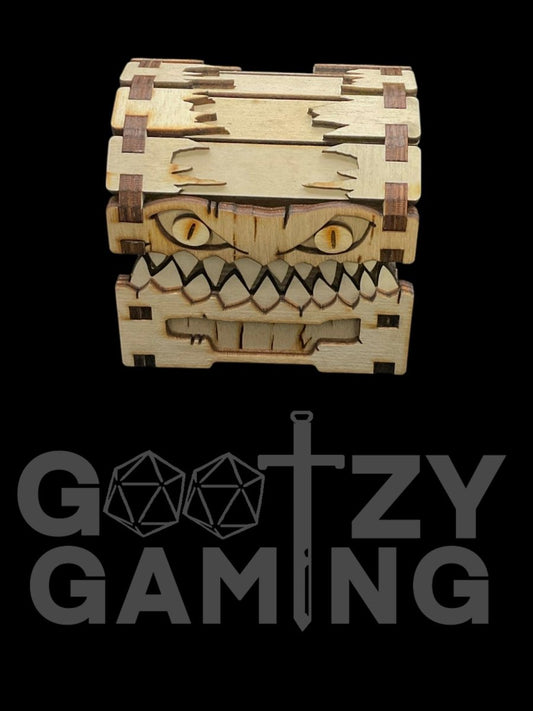 Standard Mimic Chest - Unstained Wooden Dice Box - Gootzy Gaming