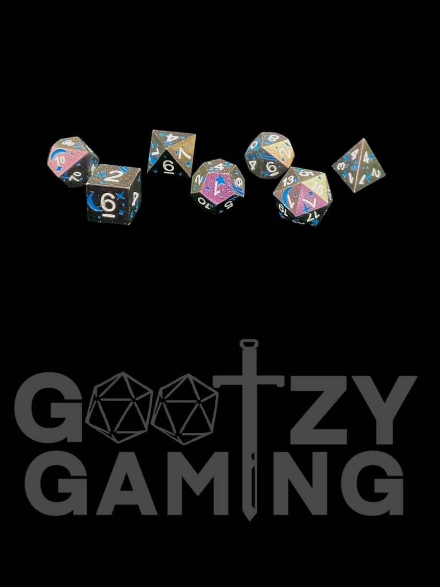 Star Signs - Metal 7 Dice Set - D&D Dice - Gootzy Gaming