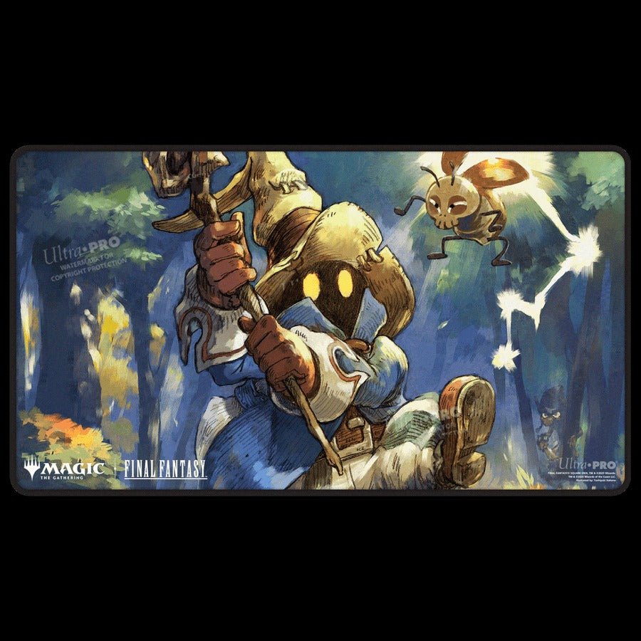 mtg final fantasy vivi playmat Ultra Pro Ornitier Black Stitched Options:PLAYMAT G Lightning, Lone Commando (Isshin, Iconic Artwork With dimensions of approximately