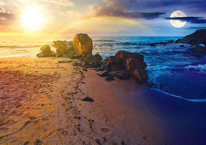 Sun and Moon at Sunset 1000 Piece Puzzle - Gootzy Gaming