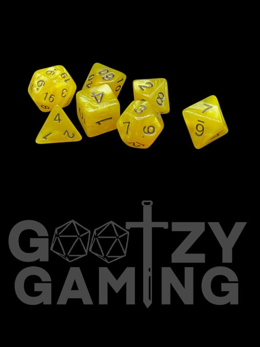 Sundrop Swirl - Plastic Standard 7 Dice Set - D&D Dice - Gootzy Gaming