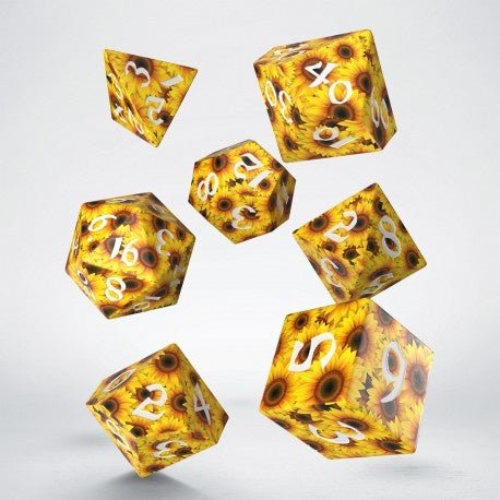 Sunflower - Full Art 7 Dice Set - D&D Dice - Gootzy Gaming