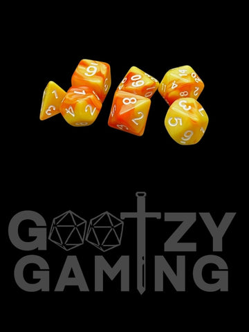 Sunny D - Plastic Standard 7 Dice Set - D&D Dice - Gootzy Gaming