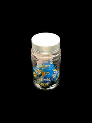 Super Sparkle Blue Gold - Plastic Standard 7 Dice Set - D&D Dice - Gootzy Gaming
