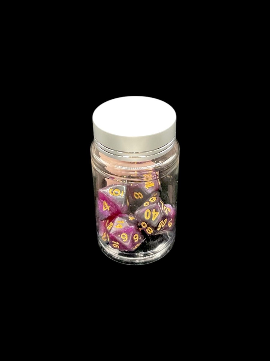 Super Sparkle Night - Plastic Standard 7 Dice Set - D&D Dice - Gootzy Gaming