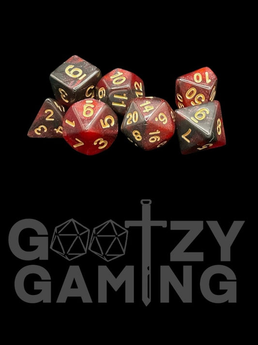 Super Sparkle Ore - Plastic Standard 7 Dice Set - D&D Dice - Gootzy Gaming