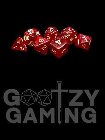 Super Sparkle Wine - Plastic Standard 7 Dice Set - D&D Dice - Gootzy Gaming