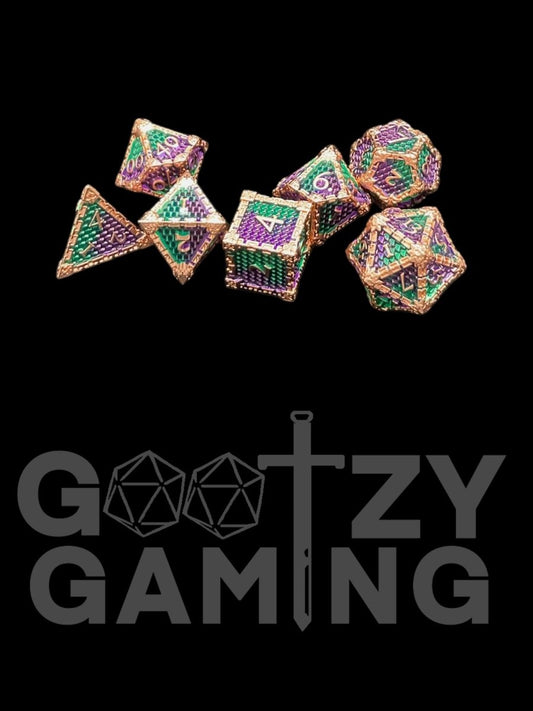 Swamp Dragonscale - Metal 7 Dice Set - D&D Dice - Gootzy Gaming