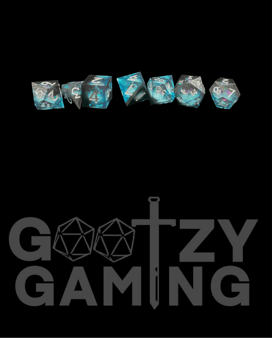 Tainted Water - Liquid Core 7 Dice Set - D&D Dice - Gootzy Gaming