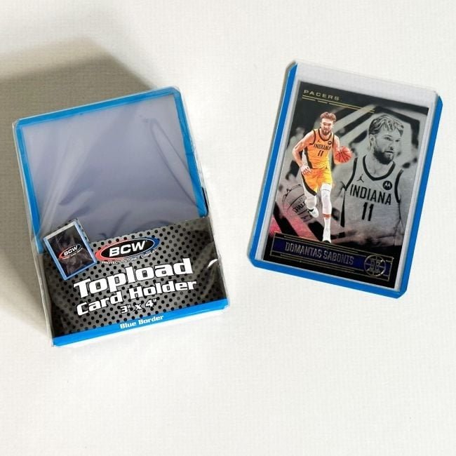 Topload Card Holder (25 Pack) - Blue Border - Gootzy Gaming