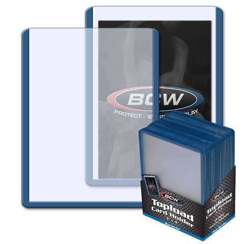 Topload Card Holder (25 Pack) - Blue Border - Gootzy Gaming