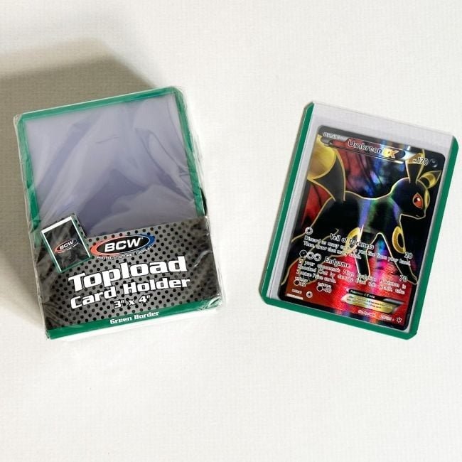 Topload Card Holder (25 Pack) - Green Border - Gootzy Gaming