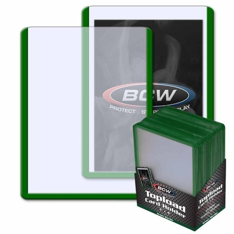 Topload Card Holder (25 Pack) - Green Border - Gootzy Gaming