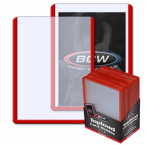 Topload Card Holder (25 Pack) - Red Border - Gootzy Gaming