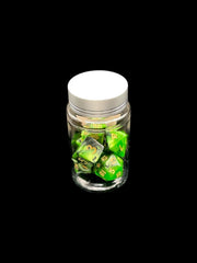 Toxic Metal Swirl - Plastic Standard 7 Dice Set - D&D Dice - Gootzy Gaming