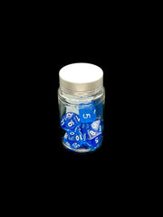 Transparent Blue - Plastic Standard 7 Dice Set - D&D Dice - Gootzy Gaming