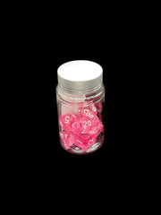 Transparent Pink - Plastic Standard 7 Dice Set - D&D Dice - Gootzy Gaming