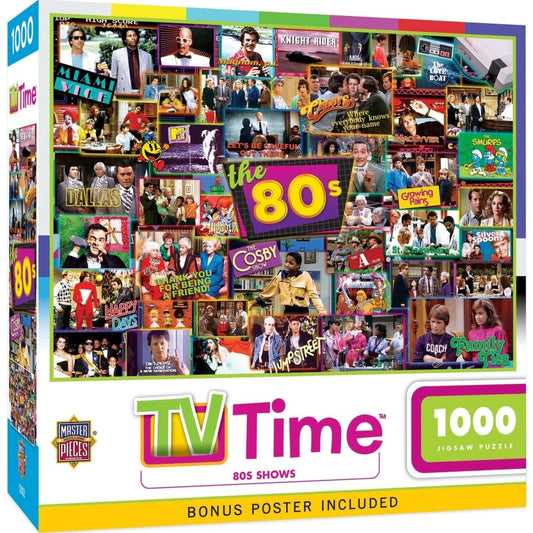 TV Time - 80's Shows 1000 Piece Puzzle - Gootzy Gaming