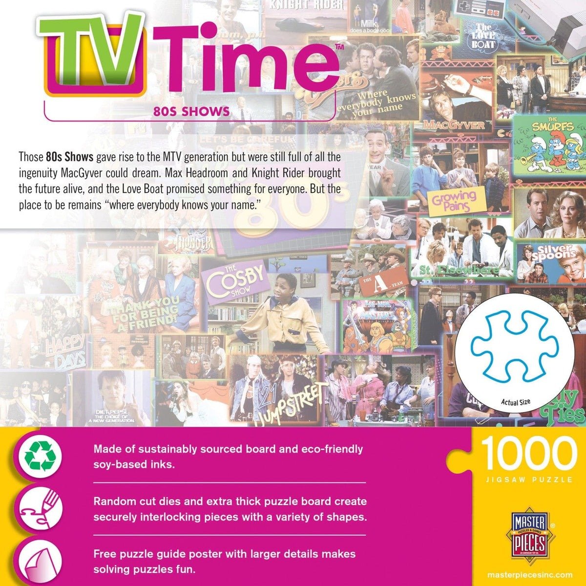 TV Time - 80's Shows 1000 Piece Puzzle - Gootzy Gaming