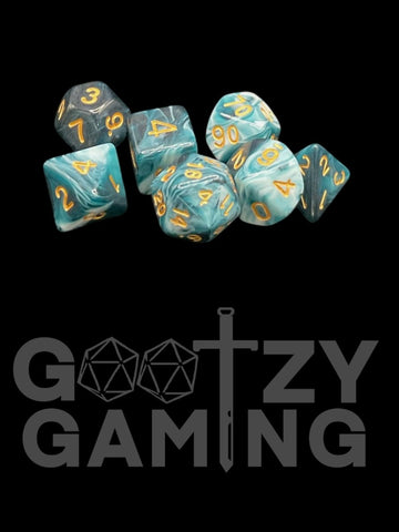 Twisted Mind Swirl - Plastic Standard 7 Dice Set - D&D Dice - Gootzy Gaming