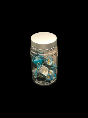 Water Metallic Swirl - Plastic Standard 7 Dice Set - D&D Dice - Gootzy Gaming