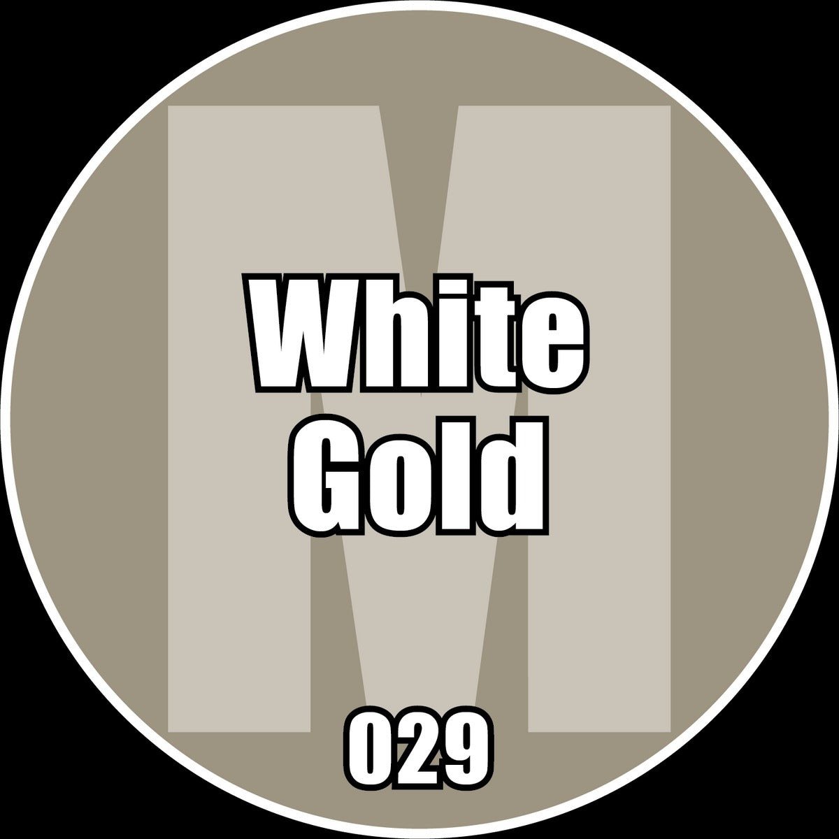 White Gold - Premium Metallic Acrylic Miniatures Paint - Monument Hobbies - 22 mL Dropper Bottle - Gootzy Gaming