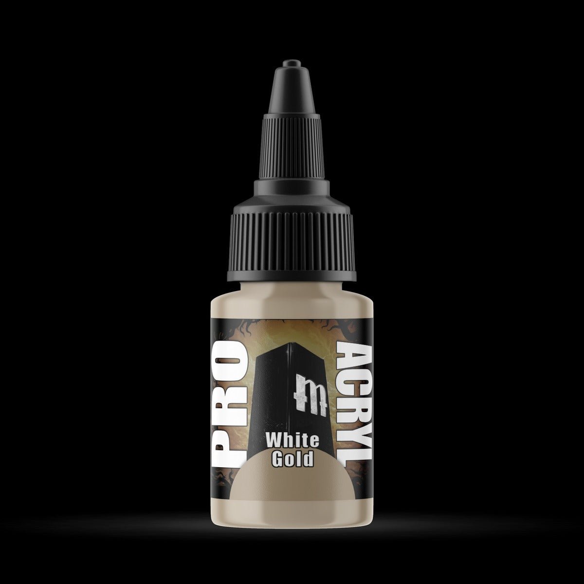 White Gold - Premium Metallic Acrylic Miniatures Paint - Monument Hobbies - 22 mL Dropper Bottle - Gootzy Gaming