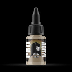 White Gold - Premium Metallic Acrylic Miniatures Paint - Monument Hobbies - 22 mL Dropper Bottle - Gootzy Gaming