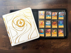 White Lorcana Lore Book Zippered TCG Storage Binder - 12 Pocket Side Loading 480 Card Capacity - Gootzy Gaming